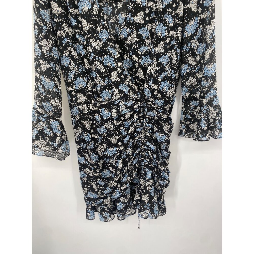 VERONICA BEARD SEAN FLORAL JACQUARD SILK MINIDRESS LONG SLEEVE SIZE 4 - Picture 3 of 6